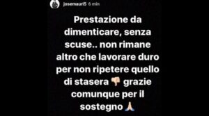 Jose Mauri si scusa con i tifosi: «Prestazione da dimenticare» 29 jose mauri instagram