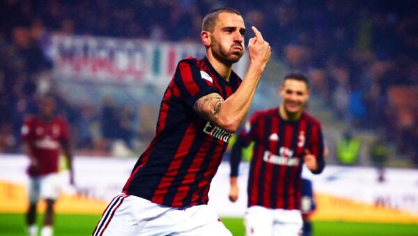 Bonucci esultanza milan gennaio