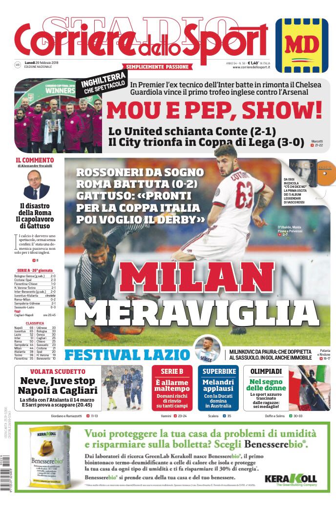 Rassegna stampa del 26 febbraio 2018 34 cds