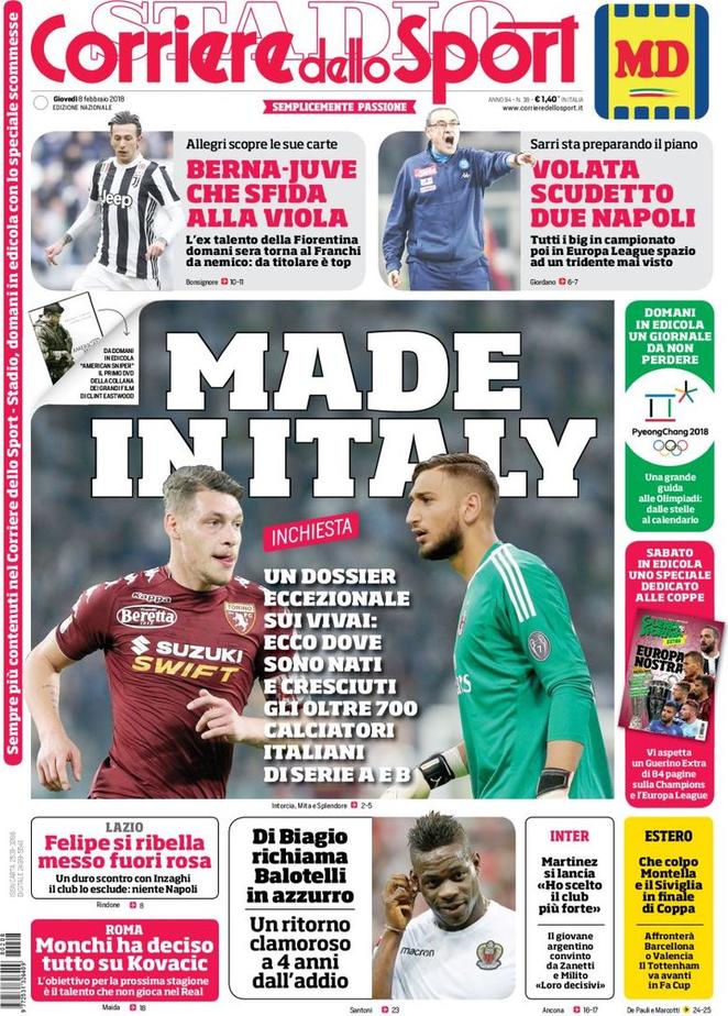 Rassegna stampa dell'8 febbraio 32 corriere dello sport 2018 02 08 5a7b8ebb27818