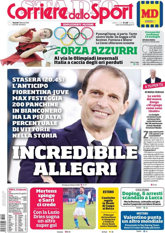 Rassegna stampa del 9 febbraio 2018 32 corriere dello sport 2018 02 09 5a7cd9331b083 1