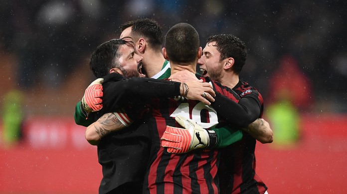Milan-Inter Coppa Italia Gattuso Calabria Donnarumma Bonucci