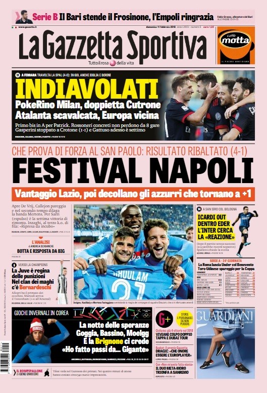 Rassegna stampa del 11 febbraio 2018 35 gazzetta 11 feb 2018