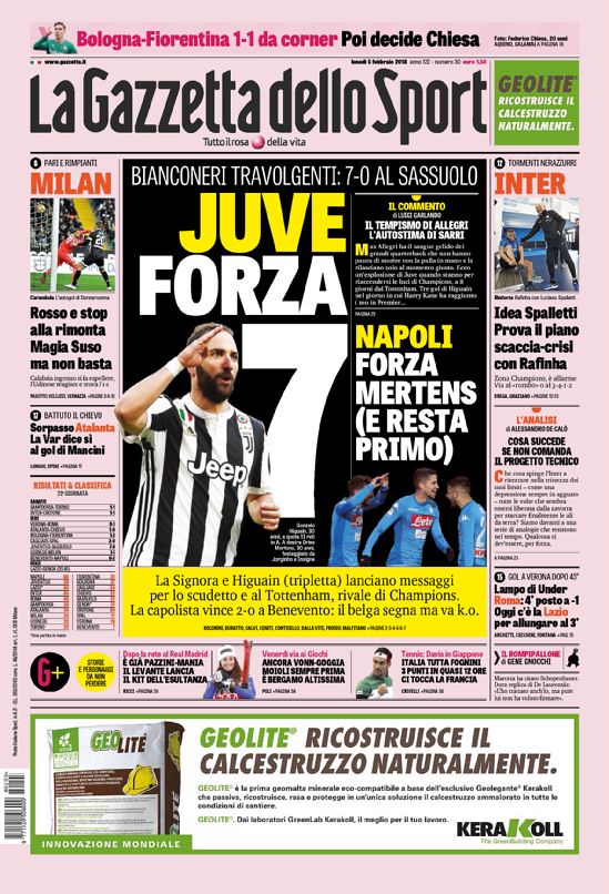 Rassegna stampa, le prime pagine di oggi 35 gazzetta 5 febbraio 2018
