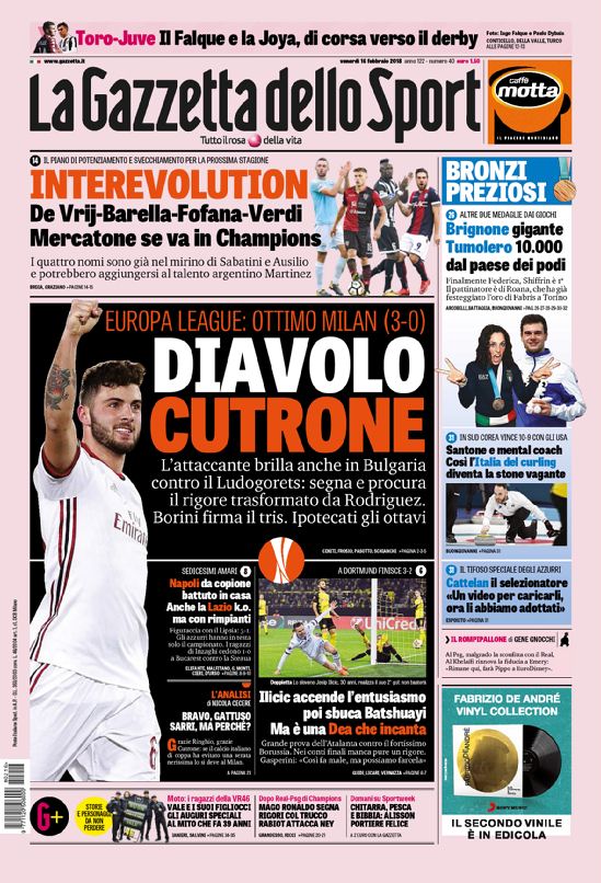 Rassegna stampa del 16 febbraio 2018 35 gazzettafc nazionale web Big 2