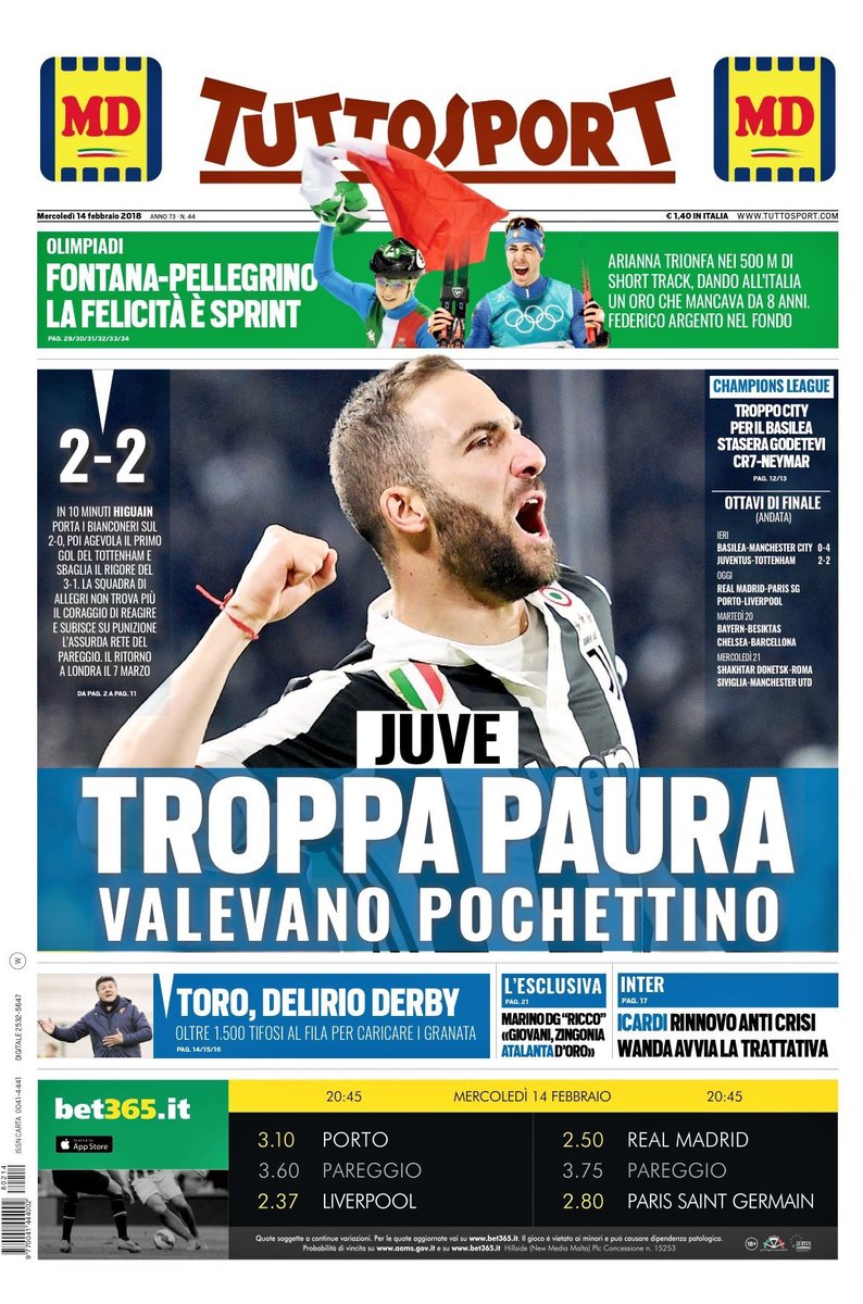 Rassegna stampa del 14 febbraio 2018 31 tuttosport 14 feb 2018
