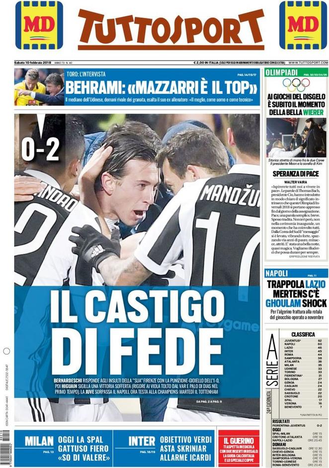Rassegna stampa del 10 febbraio 2018 31 tuttosport 10 feb 2018