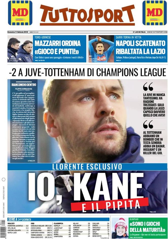 Rassegna stampa del 11 febbraio 2018 33 tuttosport 11 feb 2018