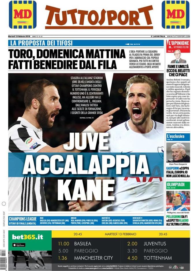 Rassegna stampa del 13 febbraio 2018 31 tuttosport 13 feb 2018