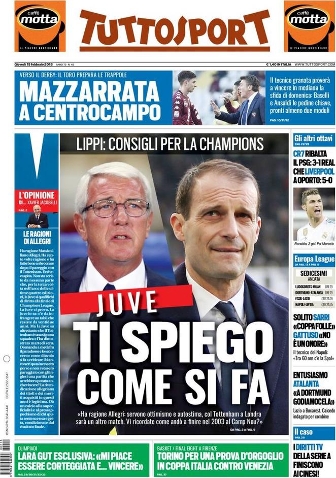 Rassegna stampa del 15 febbraio 2018 31 tuttosport 15 feb 2018