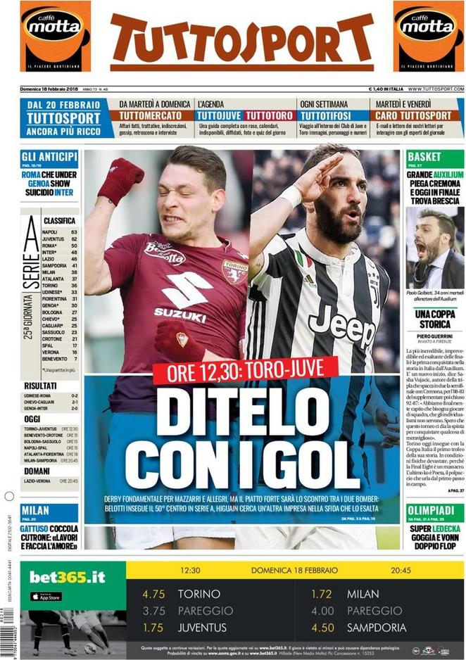 Rassegna stampa del 18 febbraio 2018 33 tuttosport 2018 02 18 5a88b446622e9