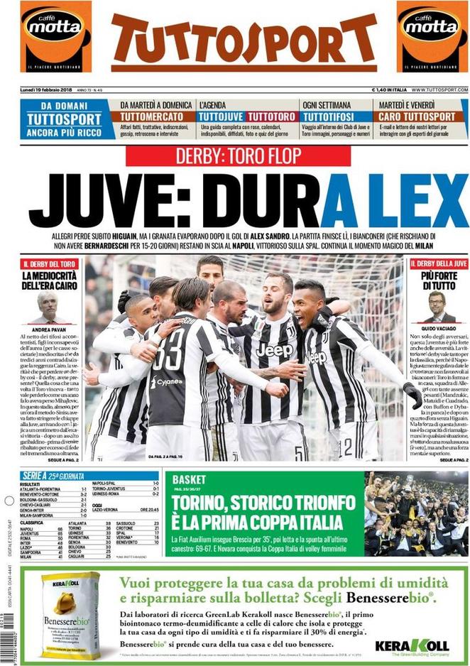 Rassegna stampa del 19 febbraio 2018 33 tuttosport 2018 02 19 5a8a05c4a191a