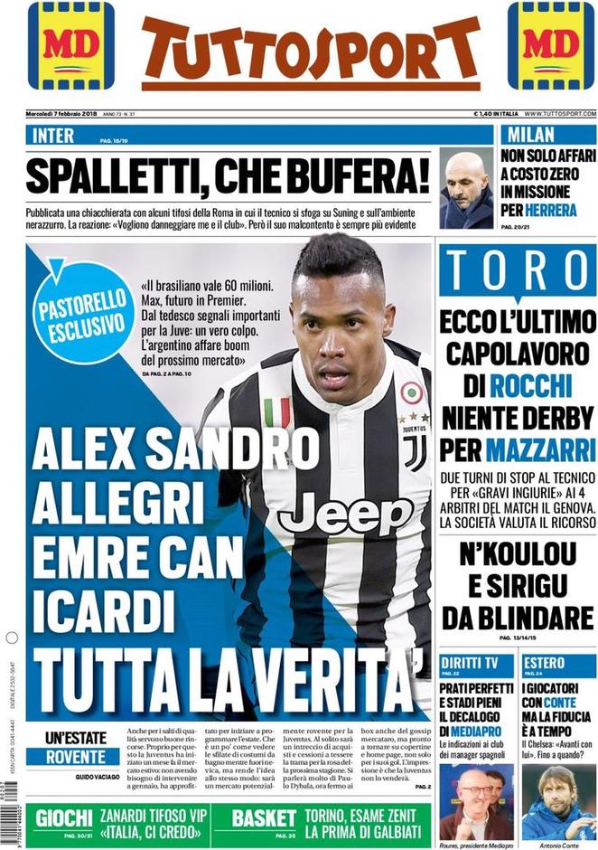 Rassegna stampa del 7 febbraio 2018 31 tuttosport 7 feb 2018