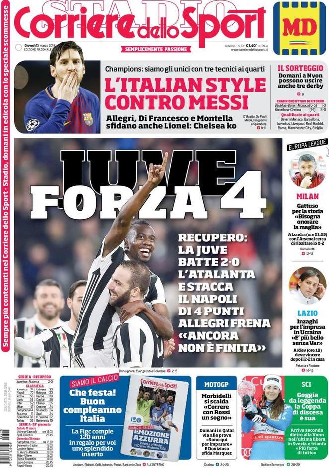 Rassegna stampa del 15 marzo 2018 27 corriere dello sport 2018 03 15 5aa9abee50382