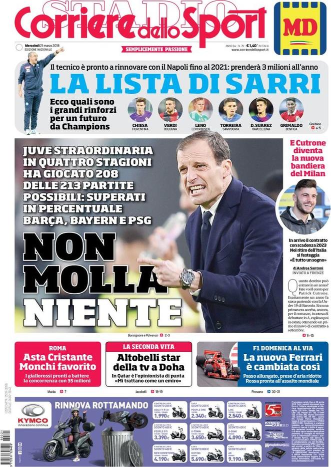 Rassegna stampa del 21 marzo 2018 28 corriere dello sport 2018 03 21 5ab197394e0dc