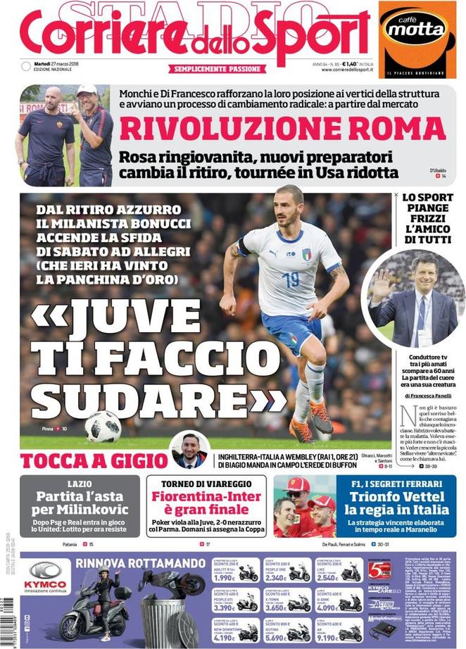 Rassegna stampa del 27 marzo 2018 27 corriere dello sport 2018 03 27 5ab96d6f1ce3f