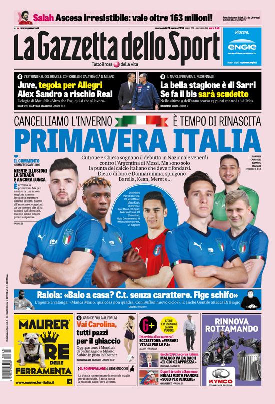 Rassegna stampa del 21 marzo 2018 27 gazzettafc nazionale web Big 13