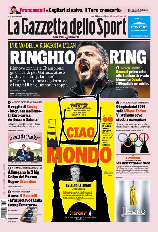 Rassegna stampa del 30 marzo 2018 29 gazzettafc nazionale web Big 17