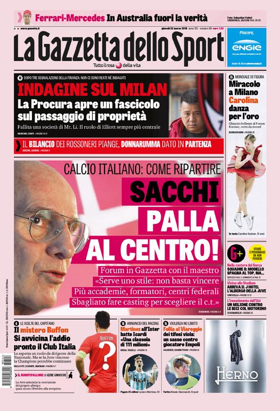 Rassegna stampa del 22 marzo 2018 29 gazzettafc nazionale web Big 2 2