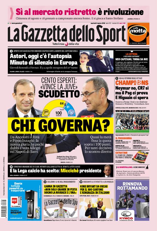Rassegna stampa del 6 marzo 2018 29 gazzettafc nazionale web Big 3