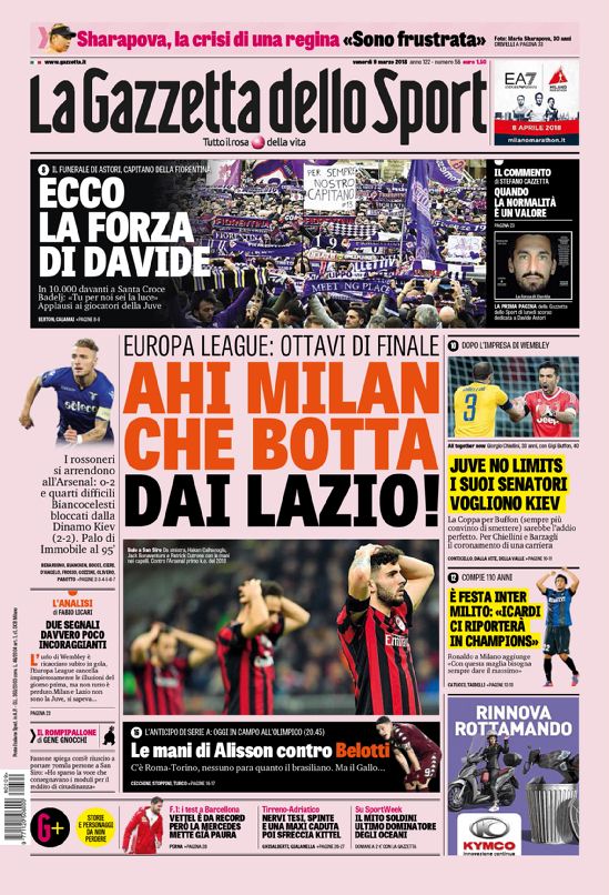 Rassegna stampa del 9 marzo 2018 29 gazzettafc nazionale web Big 4