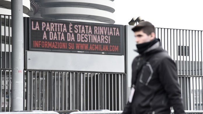 Milan-Inter, rossoneri contro tutti: polemica sulla data del recupero 26 San Siro derby sospeso