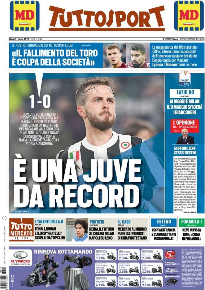 Rassegna stampa dell'1 marzo 2018 33 tuttosport 2018 03 01 5a973e1166fd6