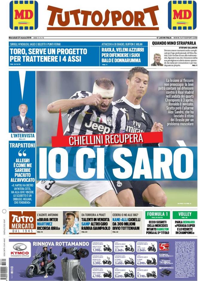 Rassegna stampa del 21 marzo 2018 29 tuttosport 2018 03 21 5ab192892aac9