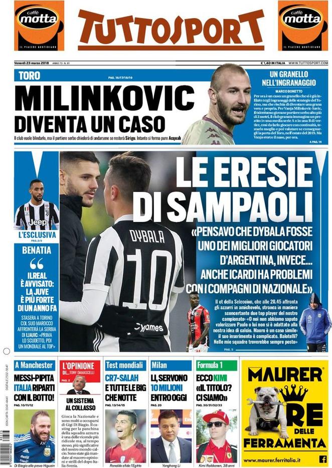 Rassegna stampa del 23 marzo 2018 28 tuttosport 2018 03 23 5ab4358545373