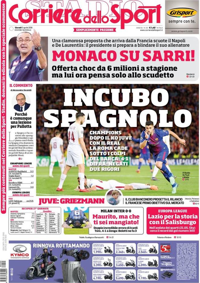 Rassegna stampa del 5 aprile 2018 27 corriere dello sport 2018 04 05 5ac556942bd91