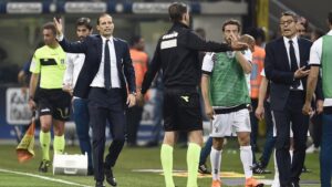 Inter-Juve, Allegri si congratula con Tagliavento 6 anni dopo Muntari: come cambia essere bianconero