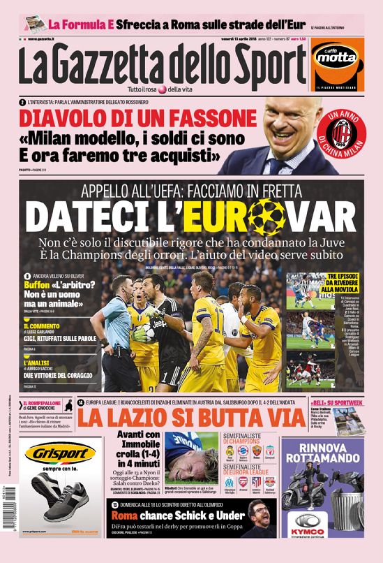 Rassegna stampa del 13 aprile 2018 29 gazzettafc nazionale web Big 3 2