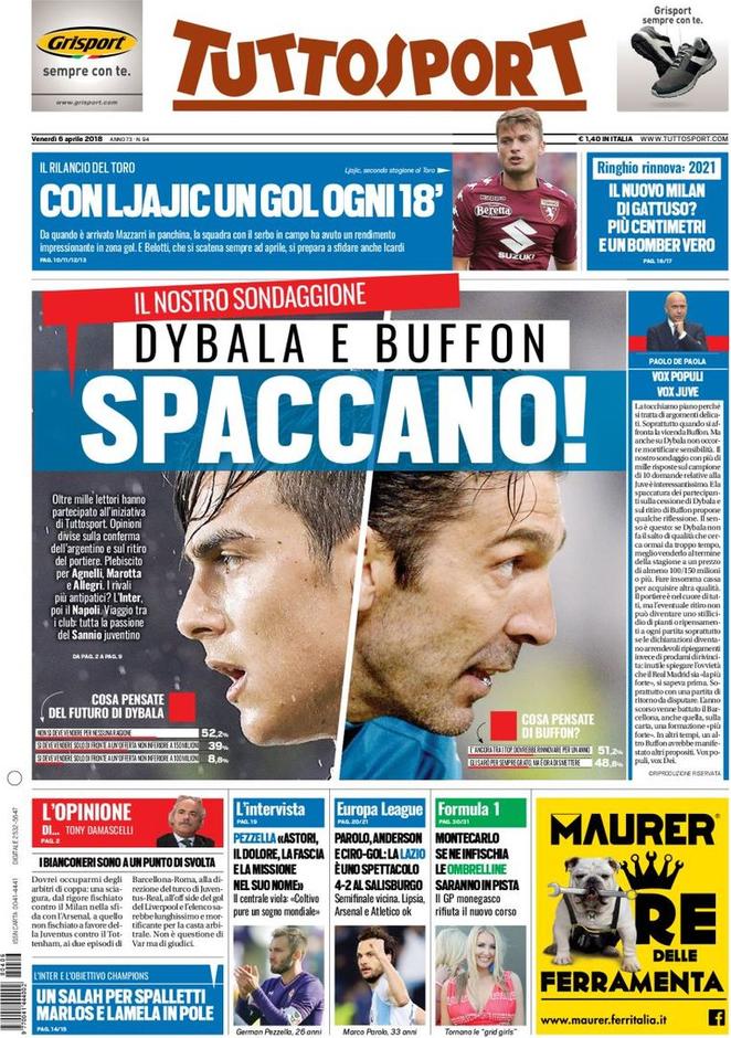 Rassegna stampa del 6 aprile 2018 27 tuttosport 2018 04 06 5ac69d854f9ff