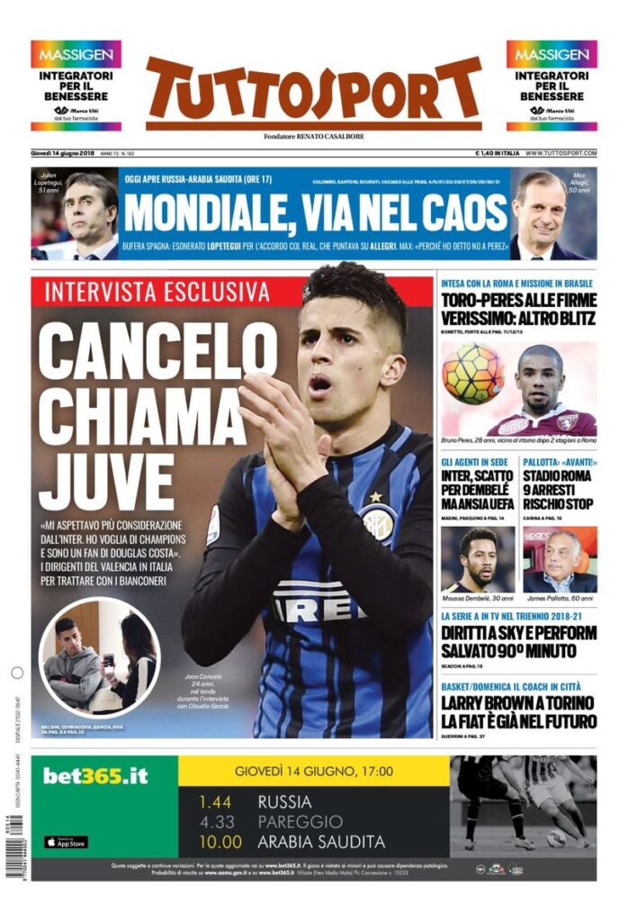 Prima Tuttosport 14.06.18