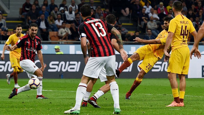 Milan.Roma serie A Fazio Milan