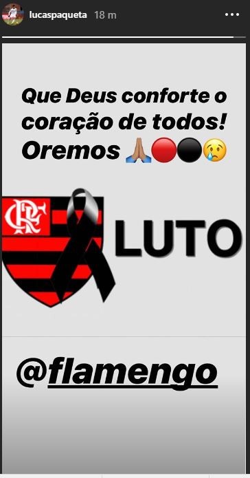 Flamengo, incendio nel centro sportivo: 10 morti. La reazione dell'ex Paqueta 29 Paqeuta instagram story