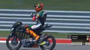 Ecco chi è Andrea Migno, il pilota di Moto3 che esulta come Piatek – VIDEO