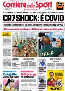 Le prime pagine dei quotidiani sportivi in edicola questa mattina 34 corriere dello sport 2020 10 14 5f8623a13be9c