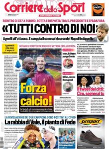 Le prime pagine dei quotidiani sportivi in edicola questa mattina 34 corriere dello sport 2020 10 16 5f88c6a18f2bd