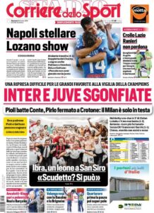 Le prime pagine dei quotidiani sportivi in edicola questa mattina 34 corriere dello sport 2020 10 18 5f8b6c3de9d02