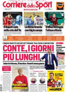 Le prime pagine dei quotidiani sportivi in edicola questa mattina 34 corriere dello sport 2020 10 23 5f920121e50a9