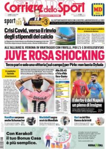 Le prime pagine dei quotidiani sportivi in edicola questa mattina 34 corriere dello sport 2020 10 26 5f96064184e5d