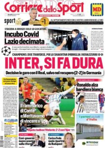 Le prime pagine dei quotidiani sportivi in edicola questa mattina 34 corriere dello sport 2020 10 28 5f98ab96cdfdd