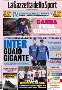 Le prime pagine dei quotidiani sportivi in edicola questa mattina 33 la gazzetta dello sport 2020 10 08 5f7e46adb484b