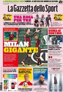 Le prime pagine dei quotidiani sportivi in edicola questa mattina 33 la gazzetta dello sport 2020 10 23 5f9211c605374