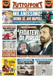 Le prime pagine dei quotidiani sportivi in edicola questa mattina 35 tuttosport 2020 10 23 5f92058f8bf89