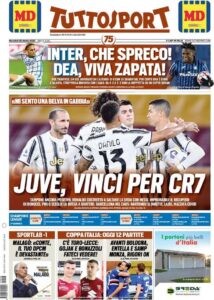Le prime pagine dei quotidiani sportivi in edicola questa mattina 35 tuttosport 2020 10 28 5f98af2b67158