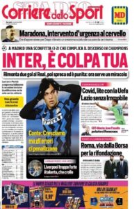 Le prime pagine dei quotidiani sportivi in edicola questa mattina 33 Corriere 4 11