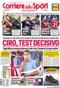 Le prime pagine dei quotidiani sportivi in edicola questa mattina 34 corriere dello sport 2020 11 06 5fa48fe589654