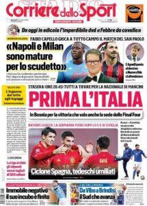 Le prime pagine dei quotidiani sportivi in edicola questa mattina 33 corriere dello sport 2020 11 18 5fb45f92bbff3